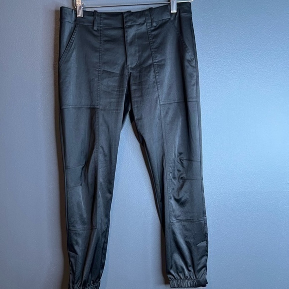 David Lerner New York Black Satin Joggers Size XS